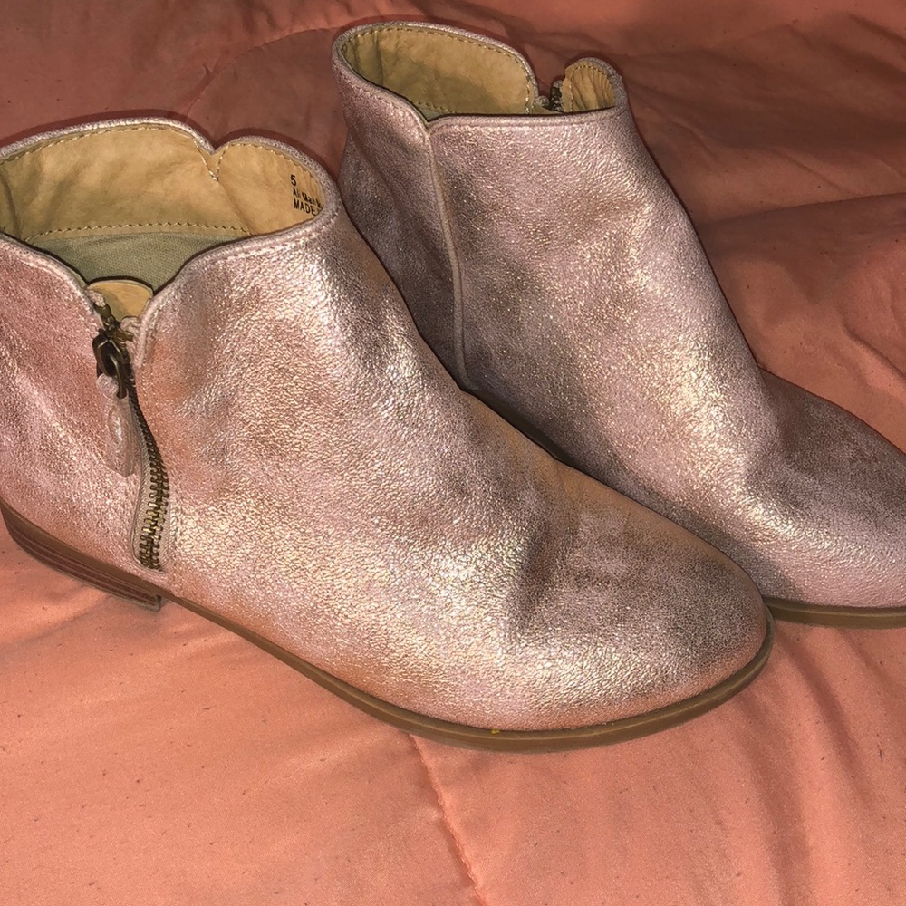 Pink glittery booties